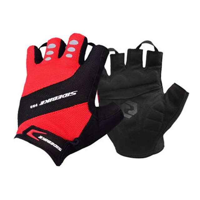  SIDEBIKE Bike Gloves / Cycling Gloves Breathable Anti-Slip Sweat-wicking Protective Half Finger Sports Gloves Mountain Bike MTB Red / black for Adults' Outdoor