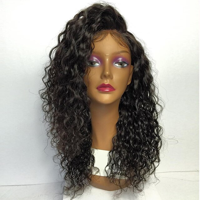  Human Hair Full Lace Wig Side Part Free Part Rihanna style Brazilian Hair Kinky Curly Brown Natural Black Wig 150% Density 8-30 inch with Baby Hair Natural Hairline African American Wig 100% Hand Tied