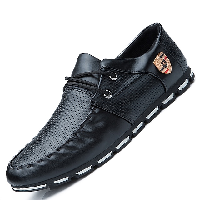  Bărbați Imitație de Piele Primăvară / Toamnă / Iarnă Confortabili / Pantofi de scufundări Oxfords Anti-Alunecare Alb / Negru / Negru / Alb / Dantelă