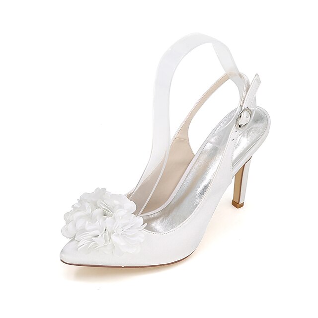  Damen Schuhe Seide Frühling / Sommer High Heels Stöckelabsatz Blume für Hochzeit / Party & Festivität Blau / Champagner / Elfenbein