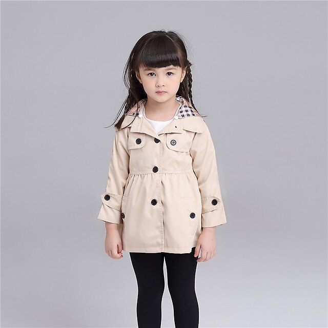 

KIMOCAT Girl's Daily Solid Blouse / Jacket CoatCotton Spring / Fall Red / Beige-sy162