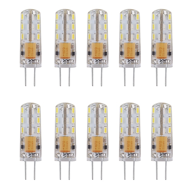  10stk 1 W LED-lamper med G-sokkel 460 lm G4 24 LED perler SMD 3014 Dekorativ Varm hvit Kjølig hvit 12 V / 10 stk. / RoHs / CE