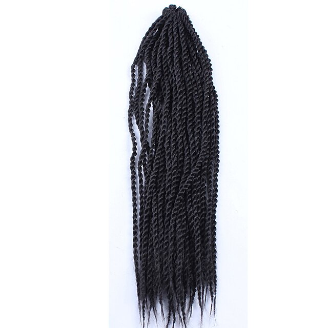  Tresses Twist Sénégal Kanekalon Noir de jais Noir Marron foncé Brun Extensions de cheveux 24 