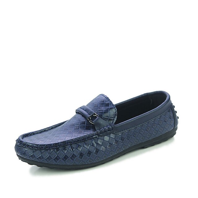  Men's Leatherette Spring / Fall Comfort / Moccasin Loafers & Slip-Ons Walking Shoes Slip Resistant Blue / White / Black / Outdoor