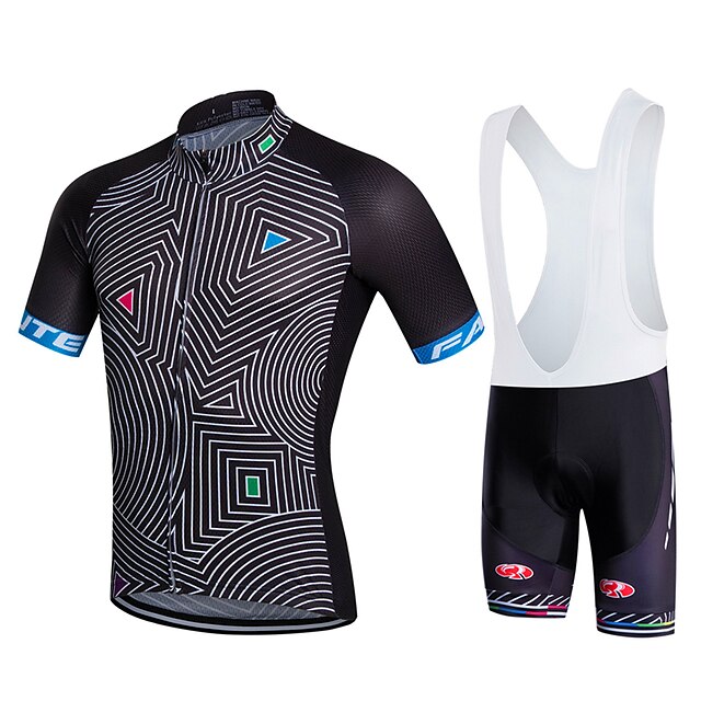  Fastcute Men's Women's Short Sleeves Cycling Jersey with Bib Shorts Bike Bib Shorts Bib Tights Jersey Clothing Suits, 3D Pad, Quick Dry,