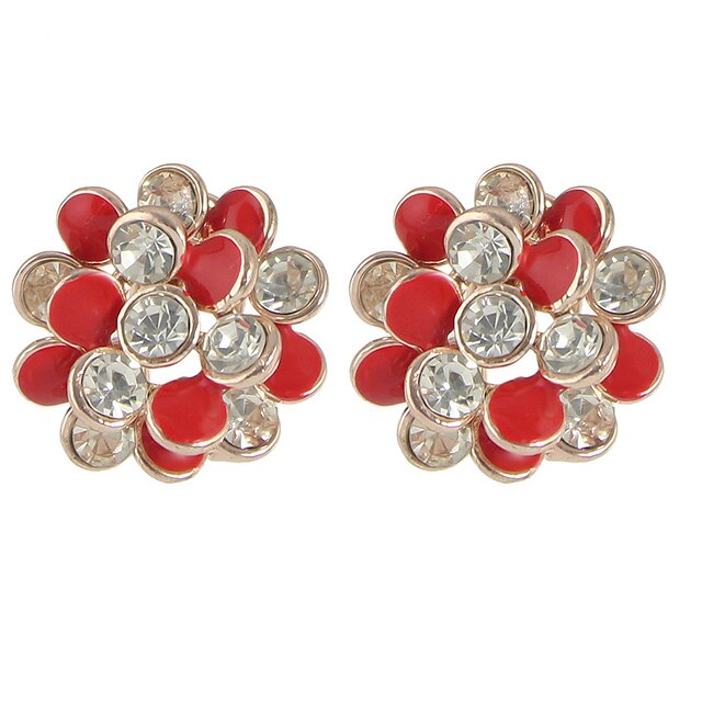  Women's Stud Earrings Flower Imitation Pearl Earrings Jewelry White / Black / Red For Party Daily Casual / Multi-stone
