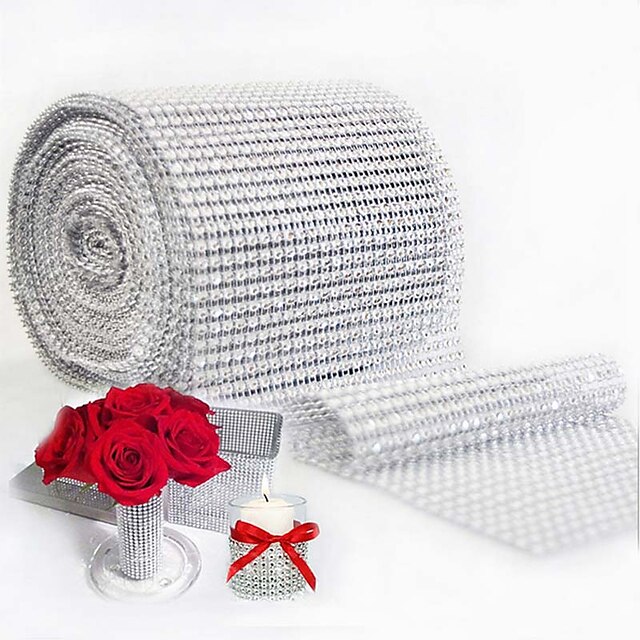  10yard 900cm Mesh Trim Bling Diamond Wrap Cake Roll tulle Crystal Ribbons