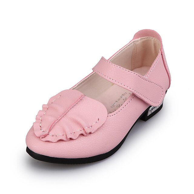  Para Meninas Sapatos Couro Ecológico Primavera / Verão Rasos Fru-Fru / Combinação para Branco / Vermelho / Rosa claro