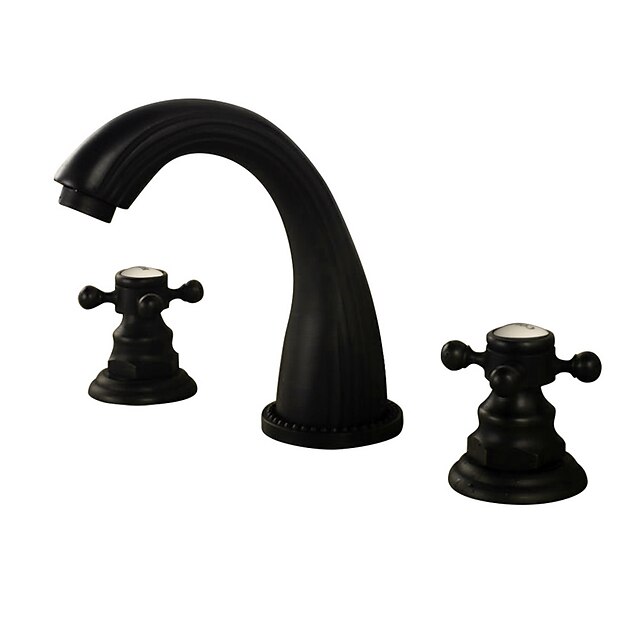  Bathroom Sink Faucet - Widespread Oil-rubbed Bronze Widespread Three Holes / Two Handles Three HolesBath Taps