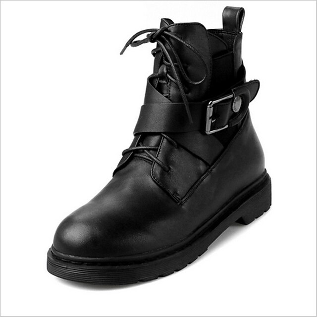  Women's Boots Leather Winter Casual Low Heel Black Under 1in