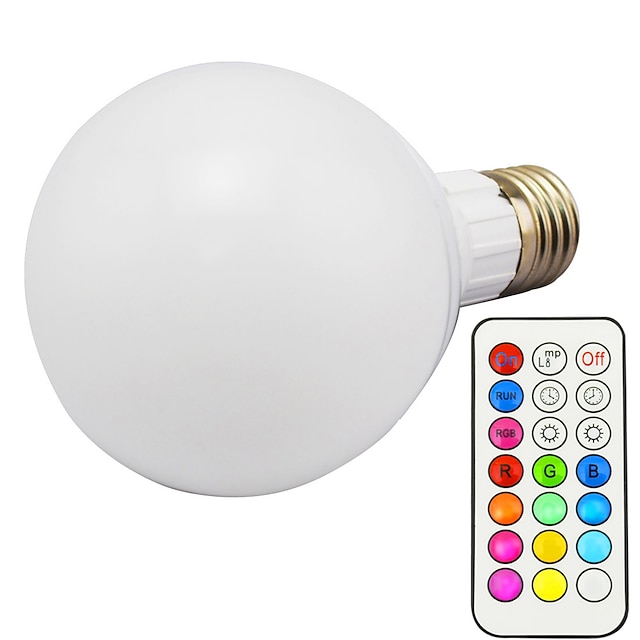  1pc 10 W Smart LED-lampe 800 lm E26 / E27 G95 1 LED perler Integrert LED Mulighet for demping Fjernstyrt Dekorativ RGBWW 85-265 V / 1 stk. / RoHs