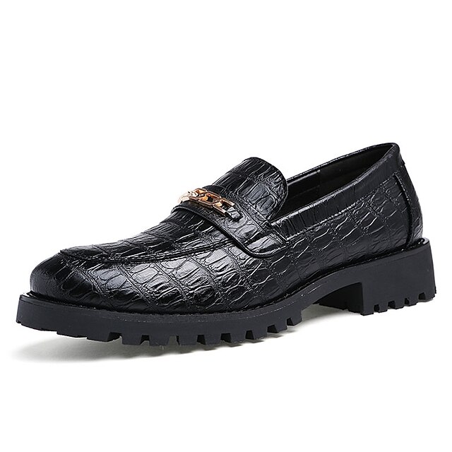  Men's PU Spring / Fall Comfort Loafers & Slip-Ons Black