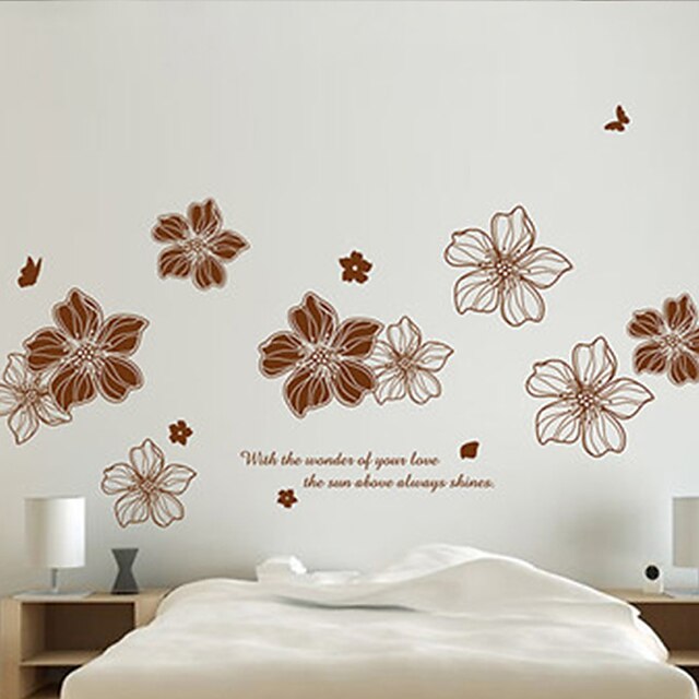  Stilleven Romantiek Botanisch Muurstickers Vliegtuig Muurstickers 3D Muurstickers Decoratieve Muurstickers, Vinyl Huisdecoratie