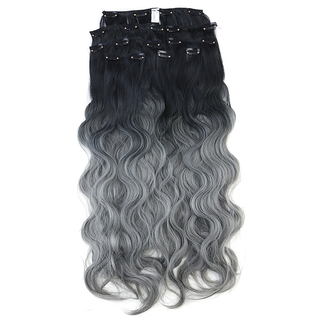  Neitsi Golvend Klassiek Synthetisch haar 61.0 cm Haarextensies Clip-in Ombre 1pack Dames Dagelijks