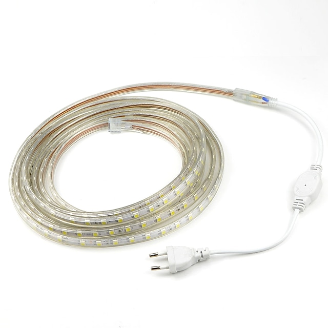  3M 120 LEDs 5050 SMD Branco Quente / Branco / Vermelho Impermeável / Cortável 220 V