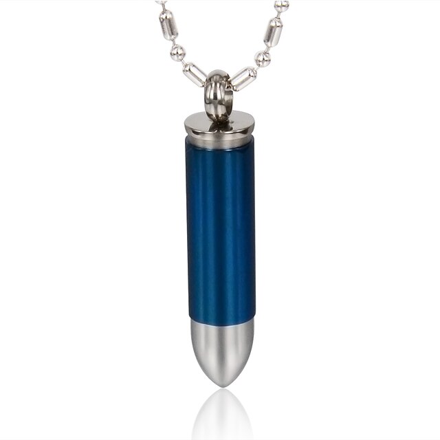  316L Stainless Steel Partical Color Plated Bullet Open Container Ashes Helder Ossuaries Pendant Necklace