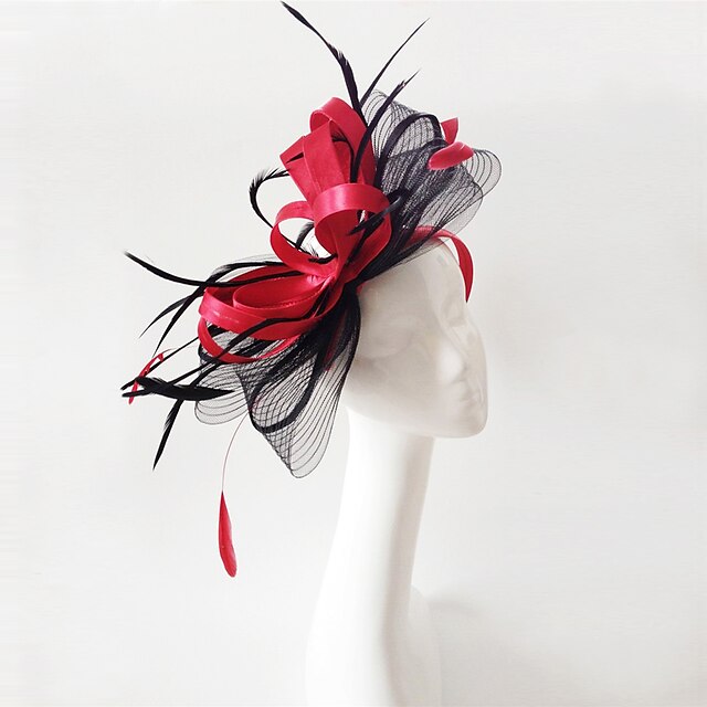  Flax / Feather Fascinators / Headwear with Floral 1pc Wedding / Special Occasion Headpiece