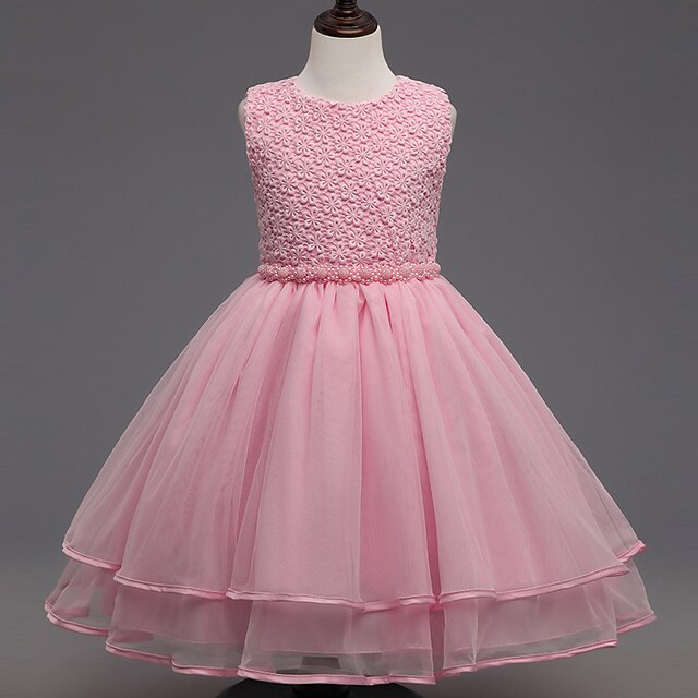  Κορίτσια » Αμάνικο Ζακάρ Τρισδιάστατα τυπωμένα γραφικά Φορέματα Πολυεστέρας Φόρεμα Καλοκαίρι Παιδιά Εξόδου