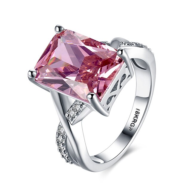  Band Ring Synthetic Ruby Solitaire Red Synthetic Gemstones Sterling Silver Zircon Heart Love Cocktail Ring Ladies Personalized Unusual 6 7 8 9 / Women's / Imitation Diamond / Statement Ring