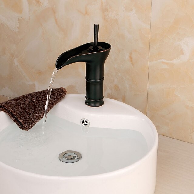  Kylpyhuone Sink hana - Esihuuhtelusuihku / Vesiputous / Laajallle ulottuva Antiikkikupari Integroitu Yksi kahva kaksi reikää