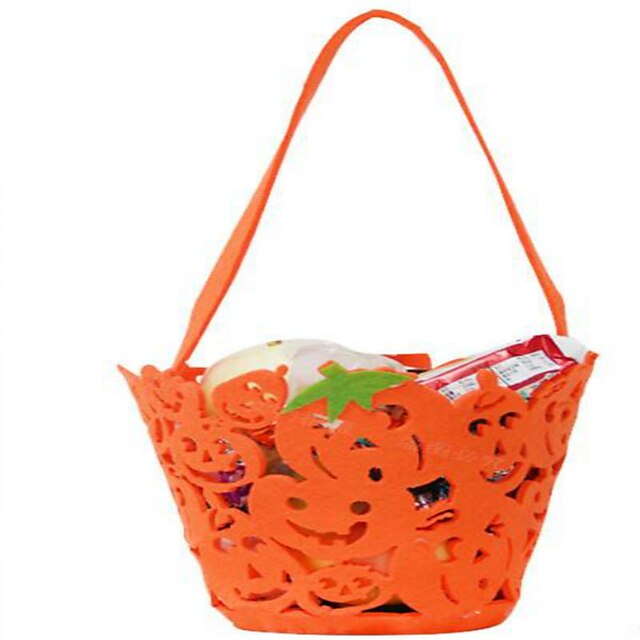  citrouille portable sac Halloween citrouilles non-tissés barils enfants habillent l'activité props la couleur des sacs de bonbons