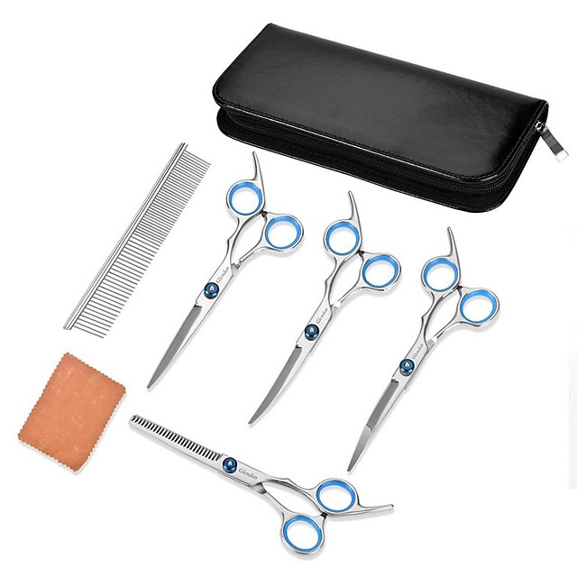  Cat Dog Grooming Grooming Scissors Stainless Steel Grooming Kits Scissor Comb Waterproof Portable Pet Grooming Supplies 1 set