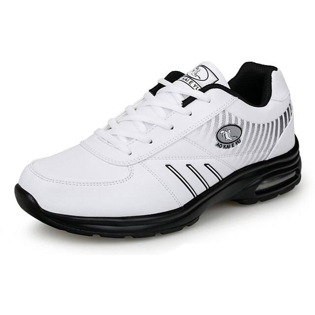  Hombre PU Primavera / Otoño Confort Zapatillas de deporte Running Antideslizante Blanco / Negro / Deportivo / Con Cordón