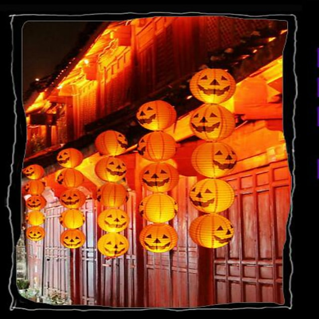  Halloween Pumpkin  Decorations Paper Lantern Bar Is Decorated  Portable Jack Hanging Pumpkin  With a beard  20cm