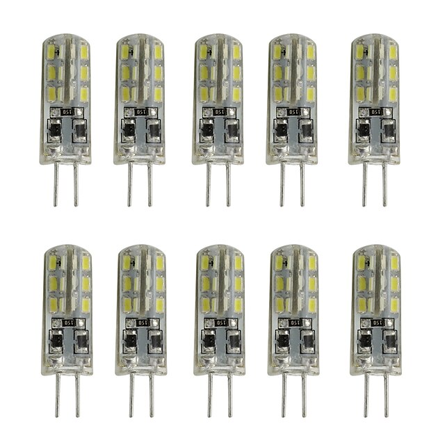  10kpl 1,5w g4 led-lamppu kaksitappi 24 smd 3014 dc 12v lämmin valkoinen kylmä valkoinen kotivalaisin