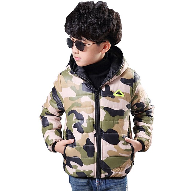  Boys Down & Cotton Padded Suit & Blazer Long Sleeve Print Polyester Casual Daily 3D Printed Graphic