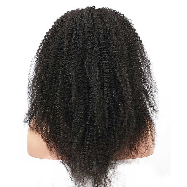  Emberi haj Csipke Paróka stílus afro Kinky Curly Paróka 120% Haj denzitás Természetes hajszálvonal Afro-amerikai paróka 100% kézi csomózású Női Közepes Hosszú Emberi hajból készült parókák