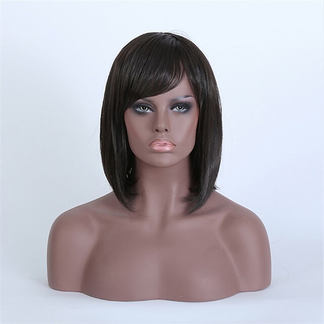  Synthetic Wig Straight Straight Wig Short Black Synthetic Hair Women's Black