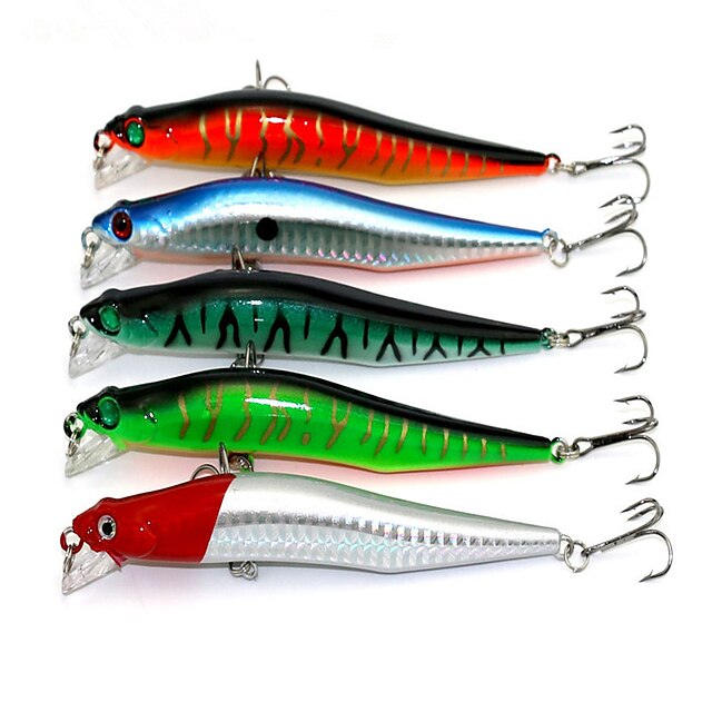  5 pcs Kunstaas Vast Aas Voorn Zinken Bass Forel Snoek Zeevissen Aas Uitzoeken Vissen Met Aas Hard kunststof Muovi / Slepend- & Bootvissen