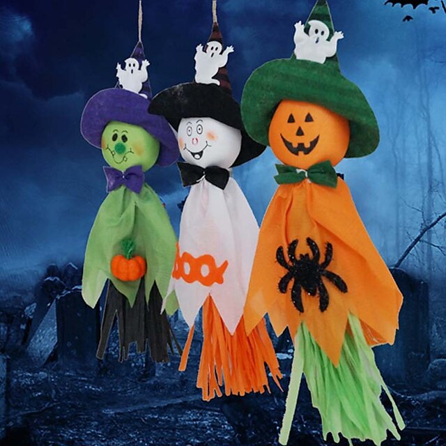  3PCS Ghosts Garlands  Bunting Decorations Halloween Cloth Ghosts Strings Photo Props wall Background Festival Decor