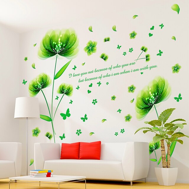  Botanisk Romantik Sille Liv Vægklistermærker Fly vægklistermærker 3D mur klistermærker Dekorative Mur Klistermærker,Vinyl Hjem Dekoration