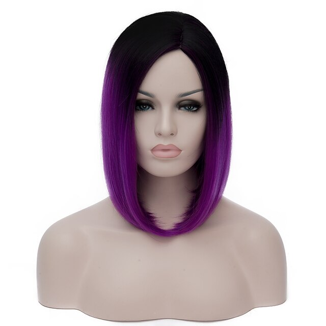  Cosplay Costume Wig Synthetic Wig Lolita Wig Short Purple Synthetic Hair Women‘s Purple Halloween Wig