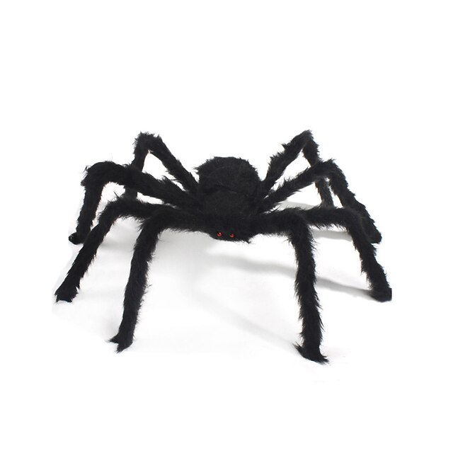  novidade festa aranhas halloween terror halloween prop casa assombrada bar decoração horrível macio plush black spider brinquedo cor aleatória