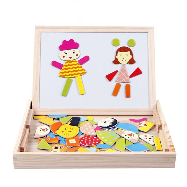  Drawing Toy Drawing Tablet Jigsaw Puzzle Educational Toy Magnetic Easel Magnetic Novelty Wooden Kid's Toy Gift