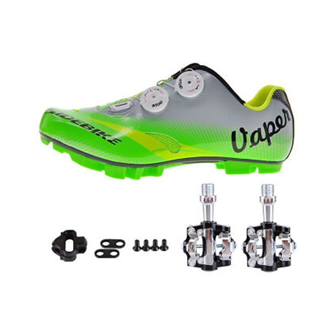  Cycling Shoes Unisex Outdoor / Mountain Bike Sneakers Damping / Cushioning Green / Gray-sidebike
