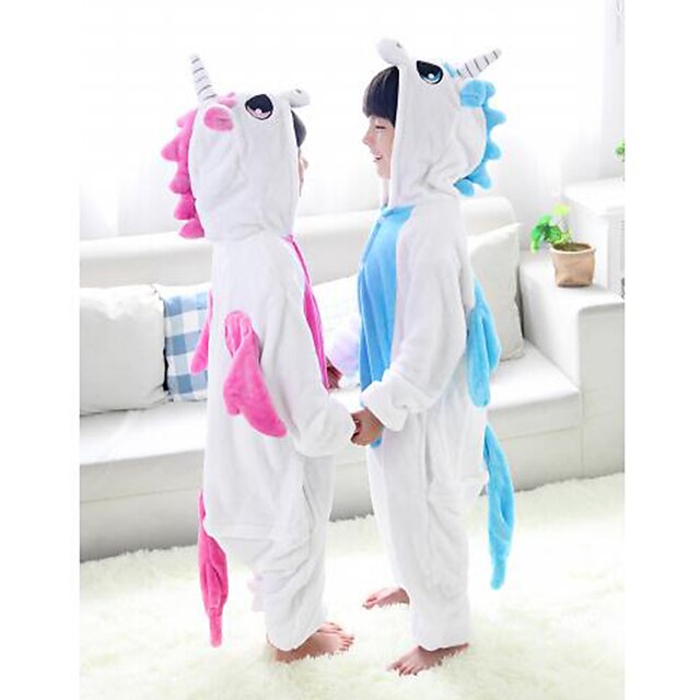 Toys & Hobbies Cosplay & Costumes | Kids Kigurumi Pajamas Unicorn Animal Onesie Pajamas Flannel Toison Blue / Pink Cosplay For B