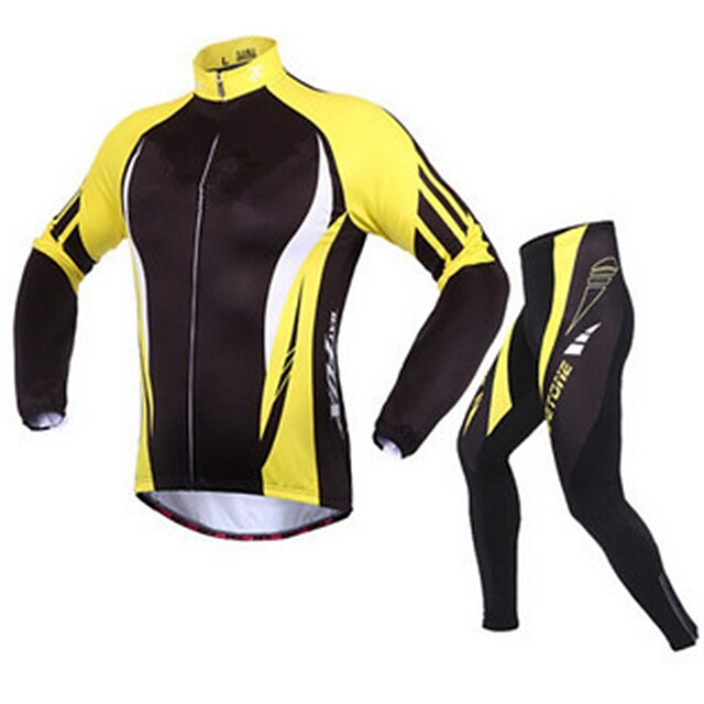  Cycling Jacket with Pants Men's Long Sleeves Bike Clothing Suits Thermal / Warm Breathable Comfortable Sunscreen Terylene Fleece LYCRA®
