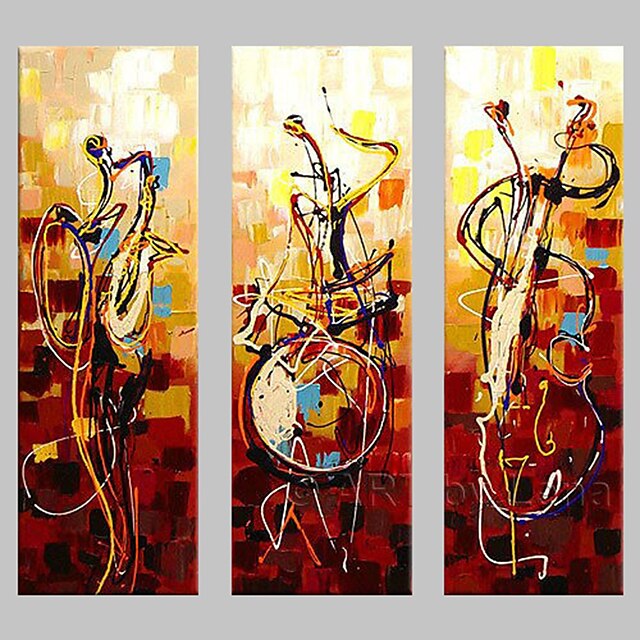  Hang malte oljemaleri Håndmalte enhver form Abstrakt Klassisk Tradisjonell Kun Maling / Tre Paneler