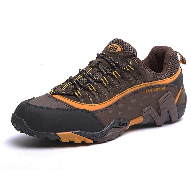  Men's Shoes Leather Fall Comfort Sneakers Hiking Shoes Platform Lace-up For Outdoor Brown Blue Khaki