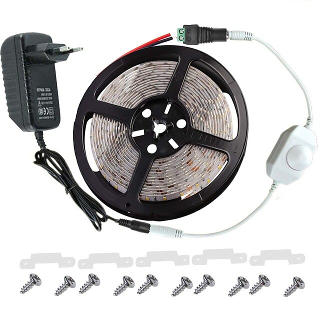  5m Light Sets LED Light Strips Flexible Tiktok Lights 300 LEDs 2835 SMD 8mm Warm White White Red Remote Control RC Cuttable Dimmable 100-240 V IP65 Waterproof Linkable Suitable f