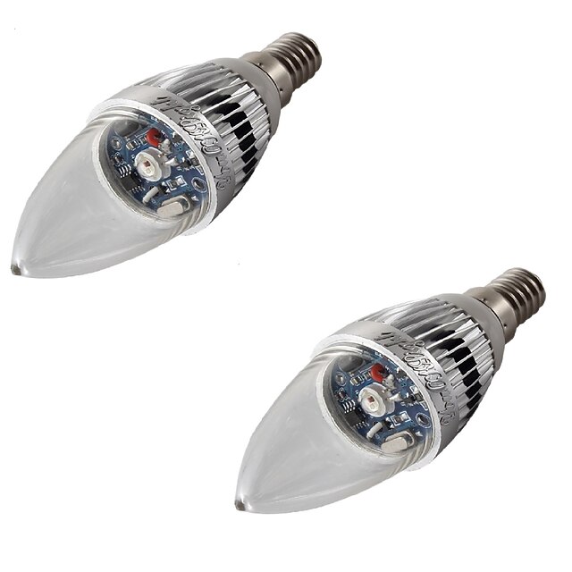  YouOKLight Żarówki LED świeczki 240 lm E14 A60(A19) 1 Koraliki LED LED wysokiej mocy Dekoracyjna RGB 220-240 V 110-130 V 85-265 V / 2 szt.