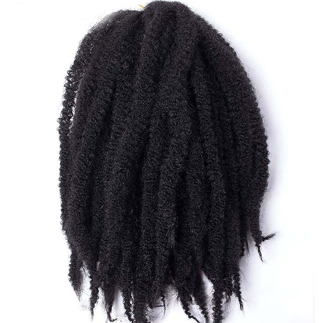 Afro Kinky Fletninger Hårkrøller Afro Krøllet Havana 45cm 51cm 100 % Kanekalon hår Sort Fletning af hår Hår Ekstensions