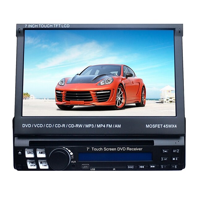  7 tommer 1DIN lcd touch screen digital panel bil dvd-afspiller support gps.ipod.bluetooth.stereo radio.rds.touch skærm