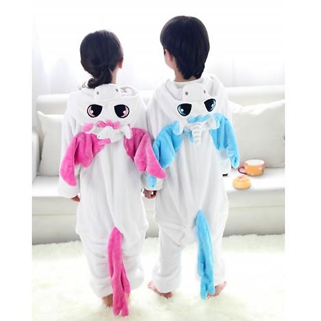 Toys & Hobbies Cosplay & Costumes | Kids Kigurumi Pajamas Unicorn Animal Onesie Pajamas Flannel Toison Blue / Pink Cosplay For B