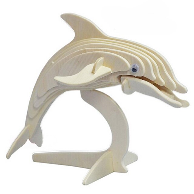  Dolphin 3D Puzzle Wooden Puzzle Wooden Model Wood Kid's Adults' Toy Gift