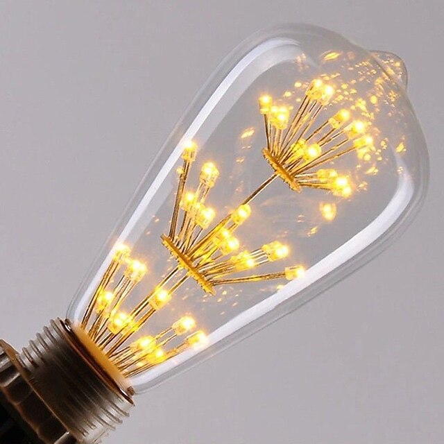  1 stuk 3 W LED-gloeilampen 300 lm E26 / E27 ST64 47 LED-kralen Geïntegreerde LED Decoratief Sterrenhemel Warm wit 85-265 V / RoHs